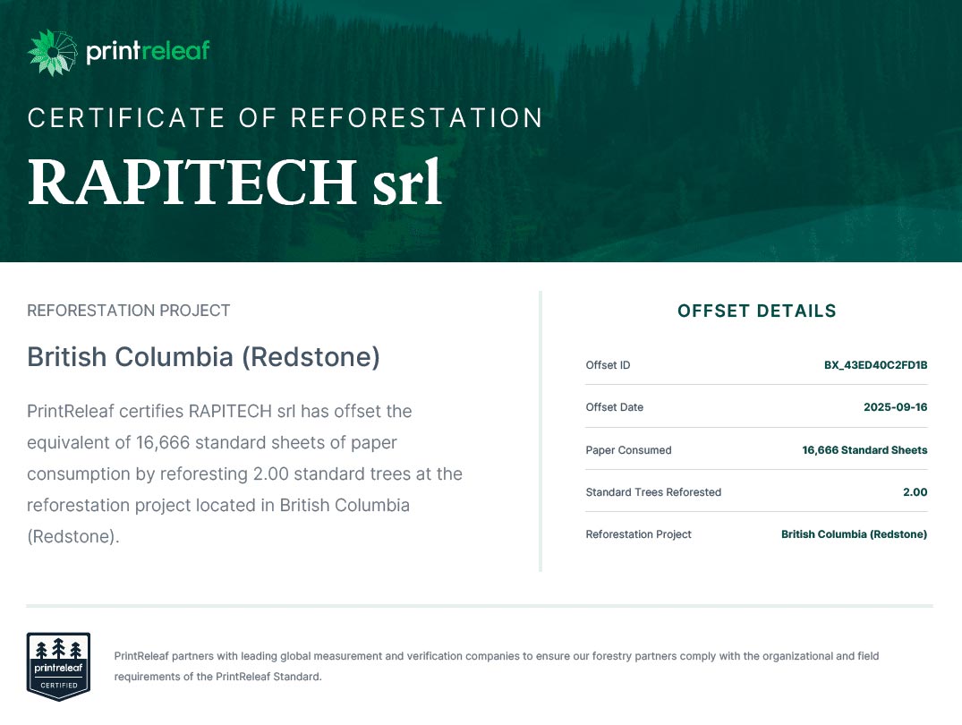 certificato Printreleaf